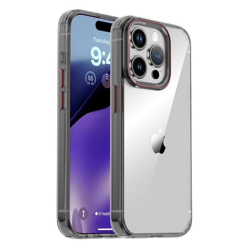Suitable for iPhone15 Phone Case Transparent New Apple 15promax Protective Case Drop-resistant Metal 16 Private Mold
