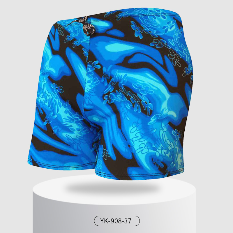 Picture of Explosions swimming trunks adult men's plus size anti-embarrassment boxer men's printing beach hot spring swimming trunks factory wholesale