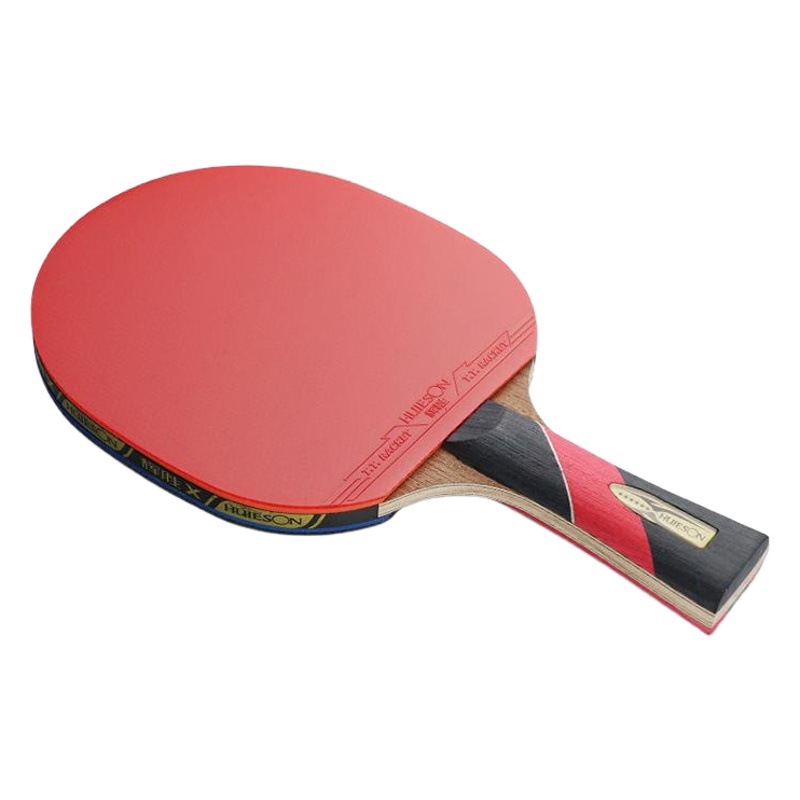 Huisheng Six-Star Table Tennis Single Racket 5-Layer Chicken Wing Wood Plus 2-Layer Carbon Double-Sided Anti-Adhesive Six-Star Table Tennis Racket Set