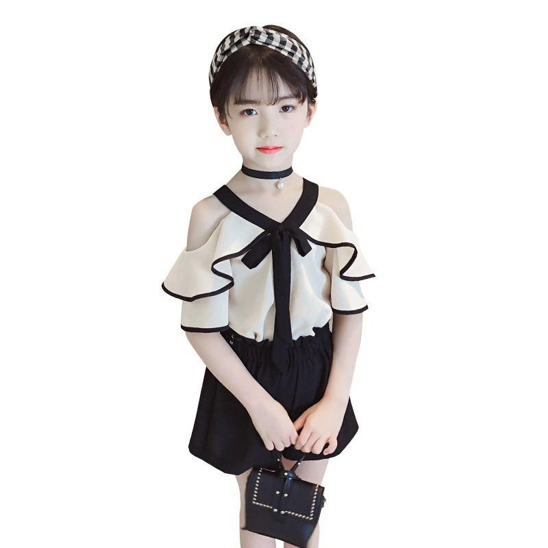 Picture of Girls' Fashionable Summer Outfit Korean Style Chiffon Trendy Children's Summer 2025 New Casual
