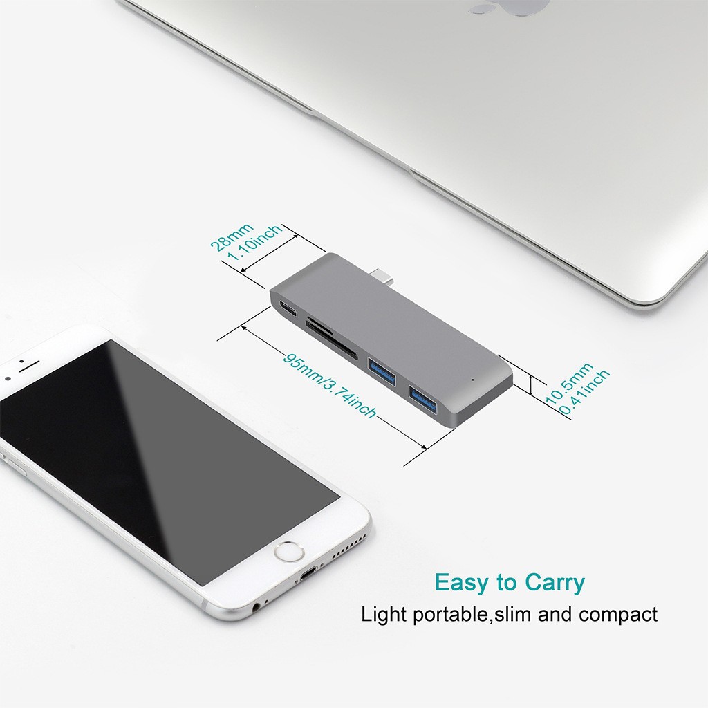 Picture of typechub hub mobile phone tablet macbook laptop all-in-one card reader usb docking station