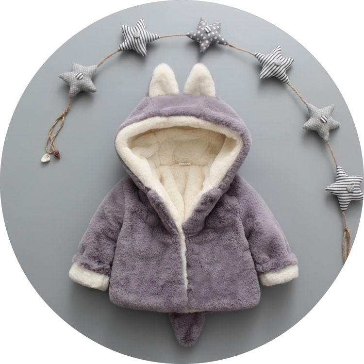 Picture of Children's new children's thickened small tail boys and girls faux fur sweater coat a generation of hair