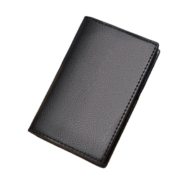 Picture of Men's Business Leather Card Bag Oil Wax Leather Card Jacket Credit Card Two-fold Gift Card Bag