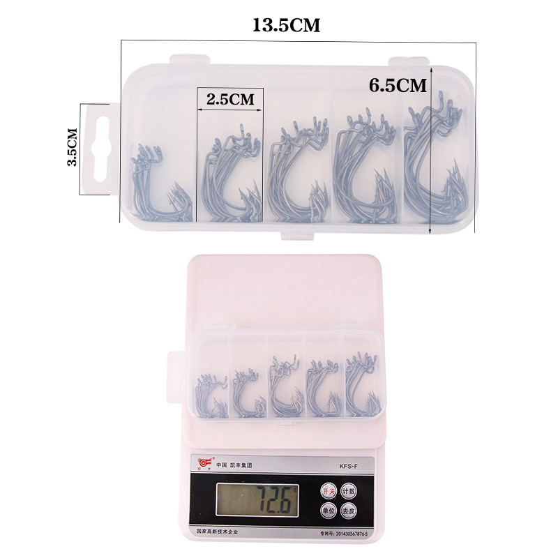 Picture of Luya bait wide belly crank hook Soft Bait hook box 51 pieces crank hook box fishing gear accessories