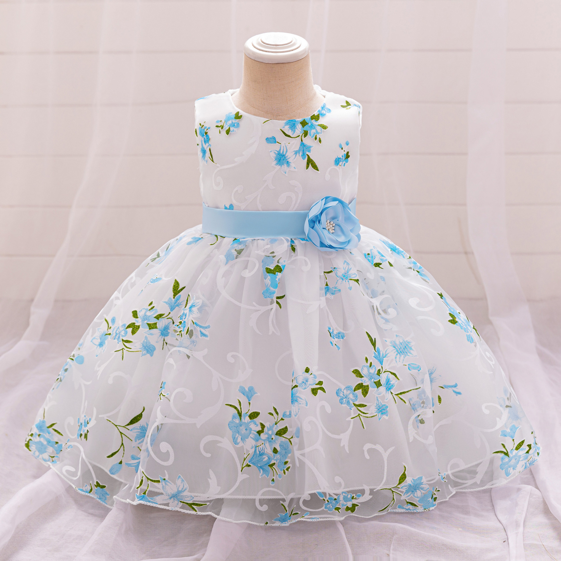 Picture of AliExpress Baby Baby Princess Dress Baby One Year Old Dress Printed Girl's dress Children's Wedding Dress