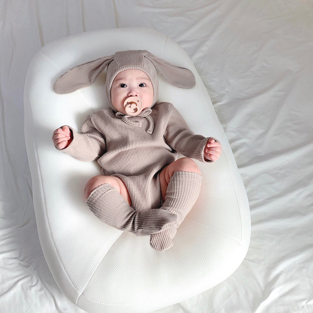 2024 Autumn Korean Style Children's Clothing Baby Jumpsuit Cotton Long Sleeve Triangular Romper Suit Infant and Child Harness Bag Fart Suit