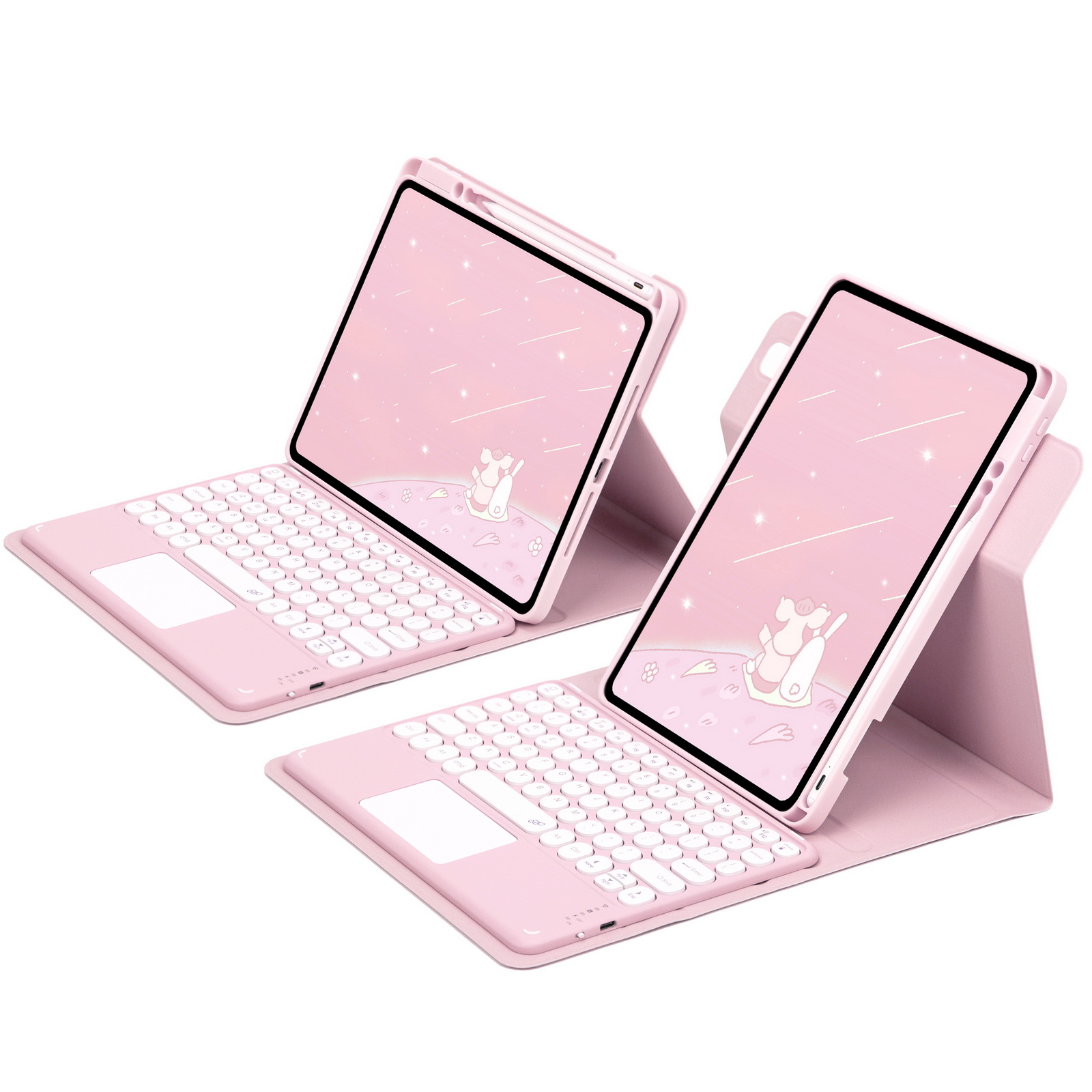 Picture of For iPad10.2 protective cover 10 generation acrylic rotating magnetic Bluetooth keyboard protective cover 10.9 pen slot