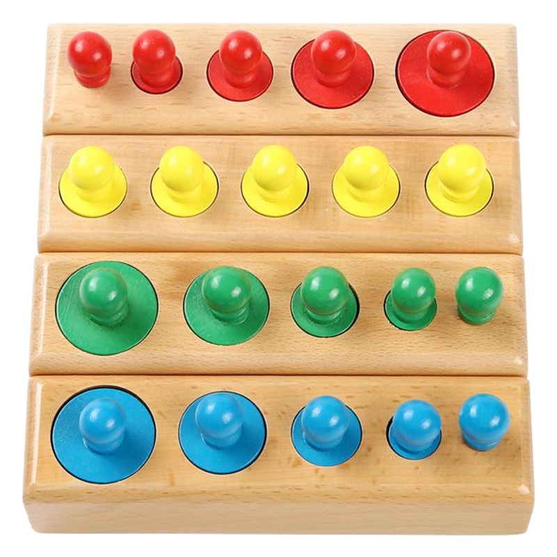 Montessori Teaching Aids Colorful Socket Cylinder Home Educational Kidsren's Early Education Toys Sensory Training