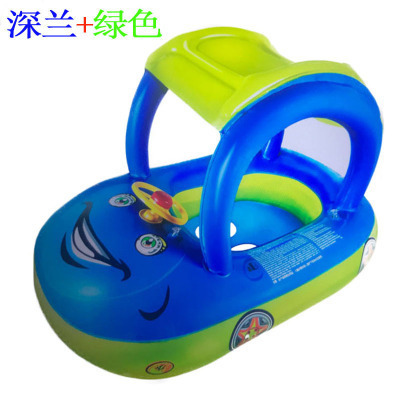 Picture of New Water Swimming Ring Marine Animal Baby Swimming Ring Children Awning PVC Inflatable Baby with Umbrella Seat