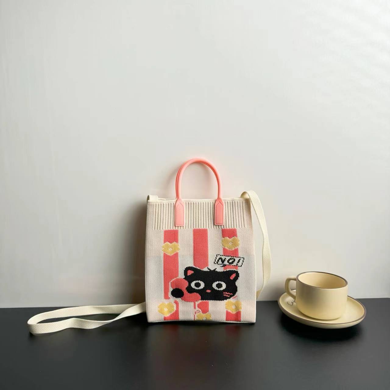 Picture of New Large Capacity Knitted Bag Advanced Sense Ins Mobile Phone Bag Niche Shoulder Crossbody Bag Cartoon Fashion Handbag
