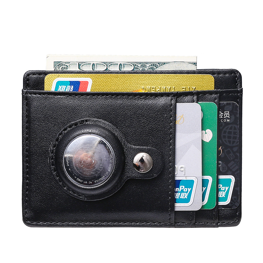 Picture of Hot selling cross-border short men's wallet carbon fiber pattern magnetic buckle card holder airtag tracker multi-function card holder