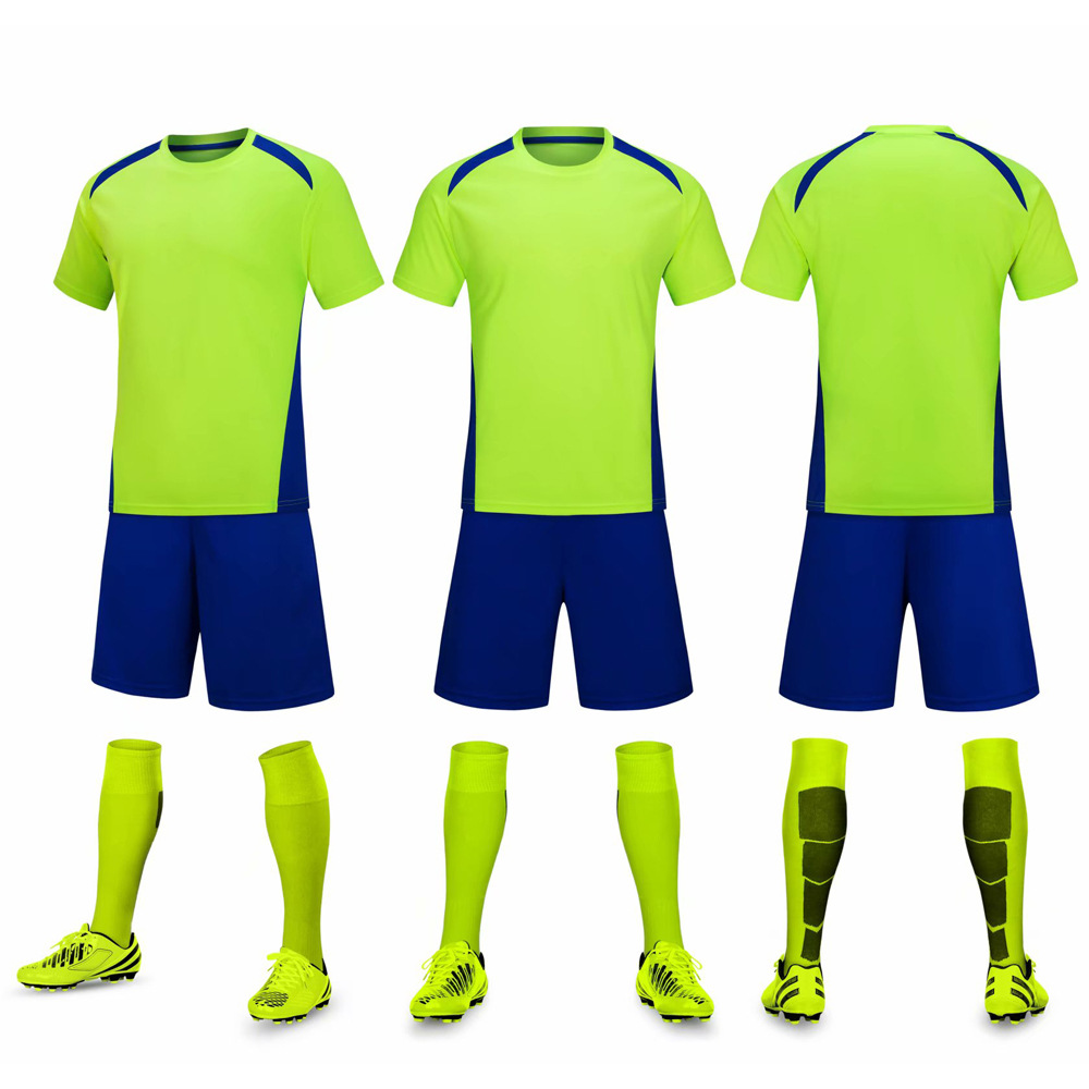 Picture of Wholesale football suit set adult children light board Football suit breathable sweat-absorbent printing number training match ball suit spot