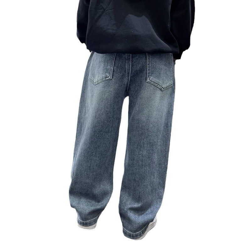 Picture of Boys' Spring and Autumn Straight Tube Loose Jeans 2024 New Children's Boys Spring Handsome Thin Pants