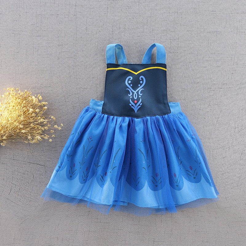 Picture of 2022 new bib apron newborn snow white ice and snow painting dining waterproof princess dress one-piece delivery