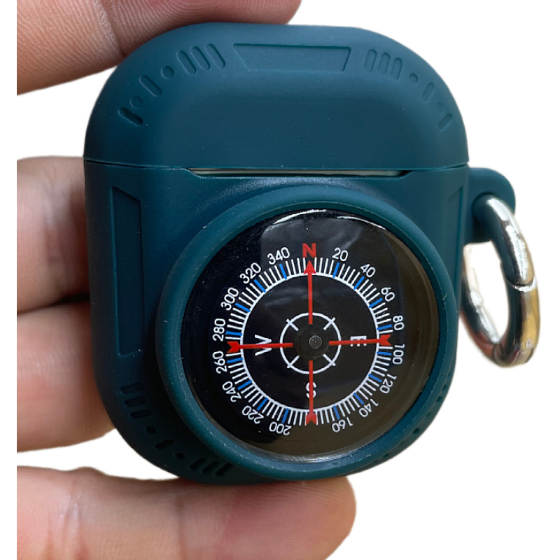 Picture of Suitable for Apple Airpods 1/2 silicone protective case with compass style protective case thick creative earphone case