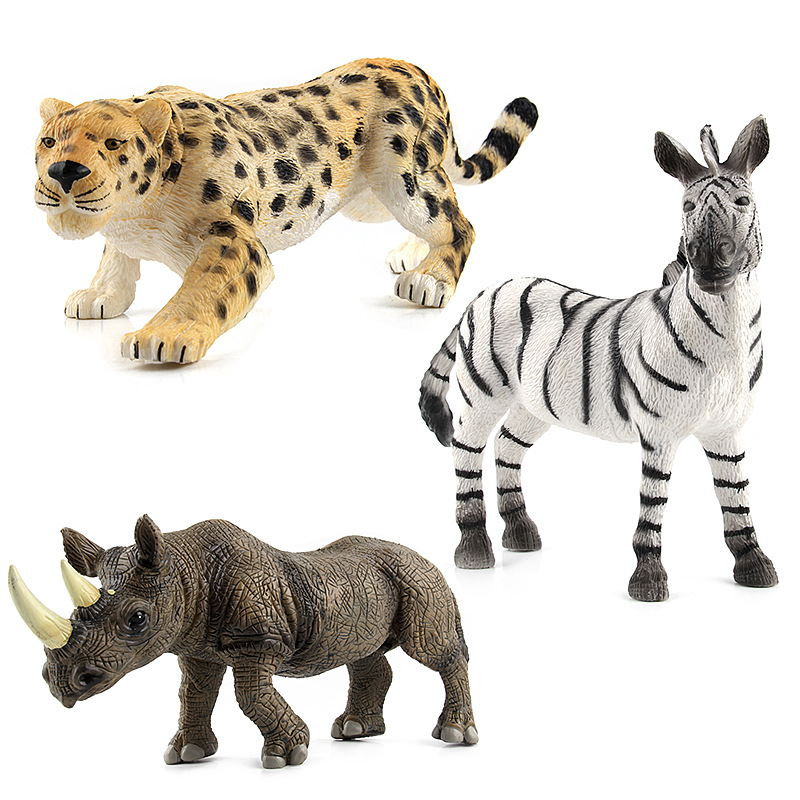 Picture of Cross-border Hot Sale Children's Simulation Forest Animal Model Toys A variety of Forest Tiger Lion Rhino Elephant Ornaments