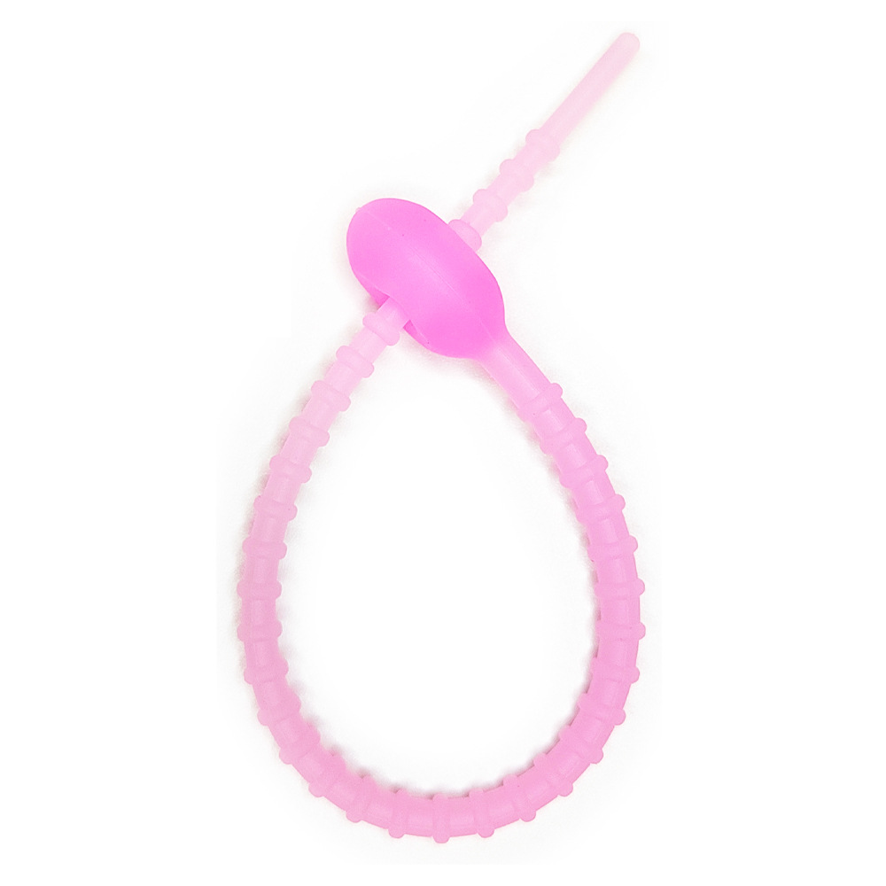 Picture of 215mm color silicone cable tie DIY jewelry pendant chattering blind box doll lanyard data cable storage winder