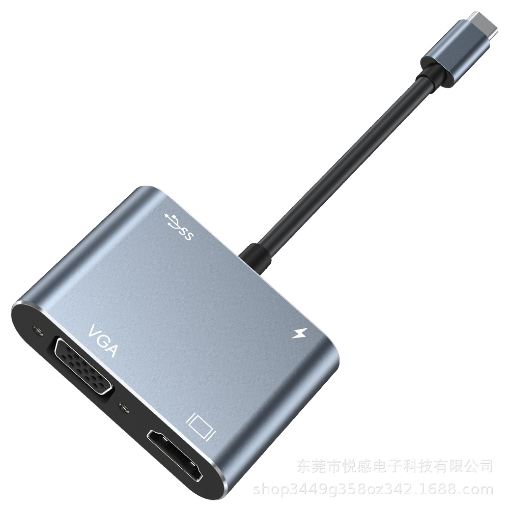 Picture of cross-border typec hub vga for mobile phone apple mac four-in-one converter usb docking station
