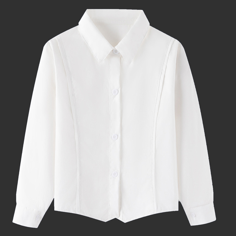 Picture of Shirt lace white girl's bottoming shirt top middle and small children's clothing student long sleeve middle and big children's inner wear overseas