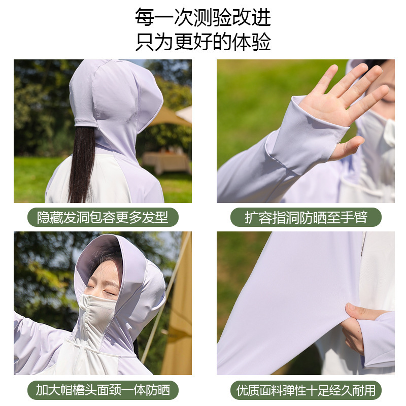 Picture of Children's Sun Protection Clothing 50 Summer Years Old Summer Thin Cool Girl's Sun Protection Clothing Ice Silk Breathable Light Protection Jacket 3-6