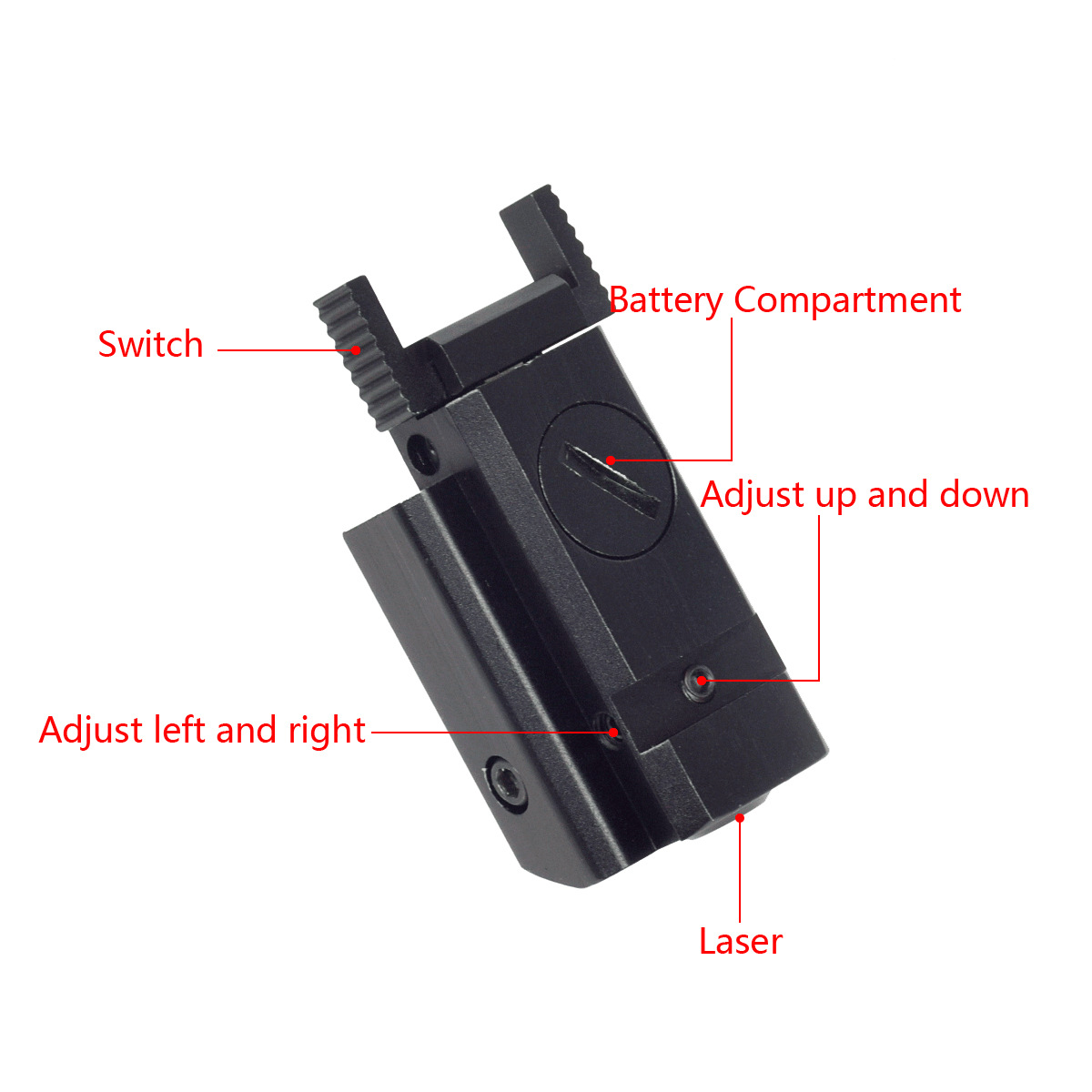 Picture of Mini Ultra-Low Substrate Red Laser Sight Up, Down, Left and Right Adjustable Line Laser Calibrator 11Mm/20Mm