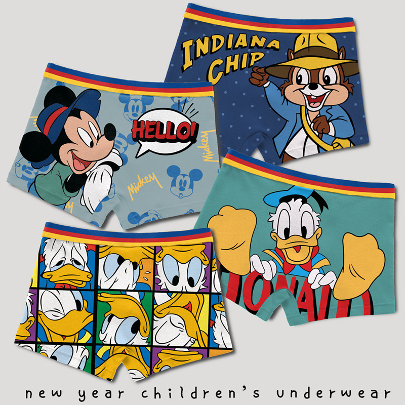 Picture of Boys' Underwear Cotton Crotch Four-Corner Shorts Babies' Middle and Big Children's 15-year-old Teenagers Boys Children's Boxer Shorts