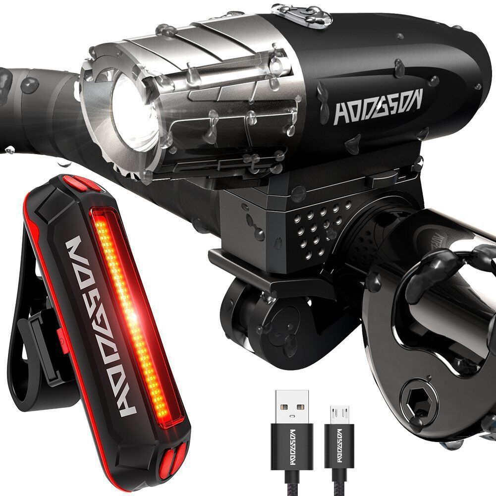 Picture of New 2256 bicycle light USB rechargeable headlight tail light mountain bike warning light 300 lumen headlight