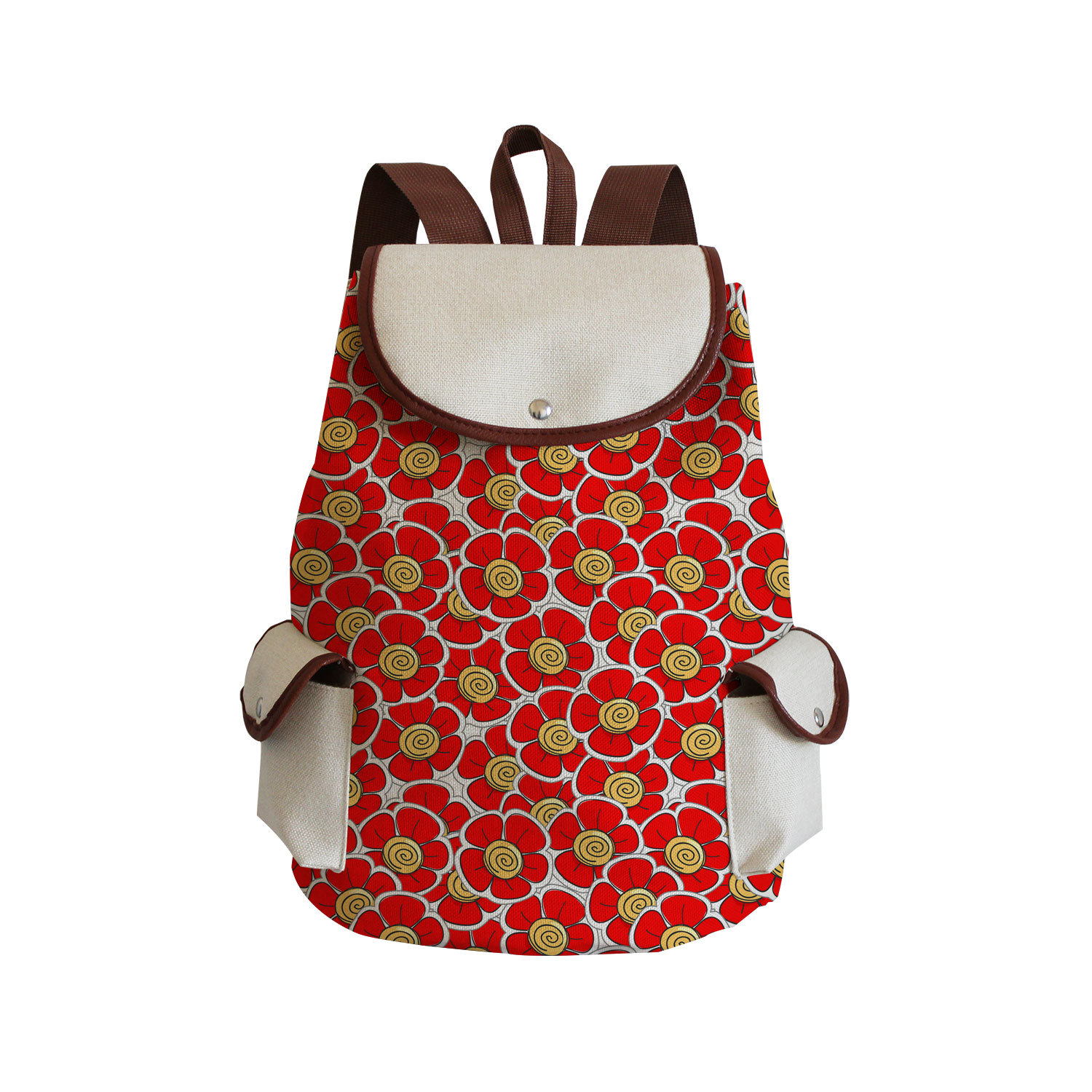 Picture of Factory direct plant flower printing bag large capacity campus students can print logo all-match classic backpack