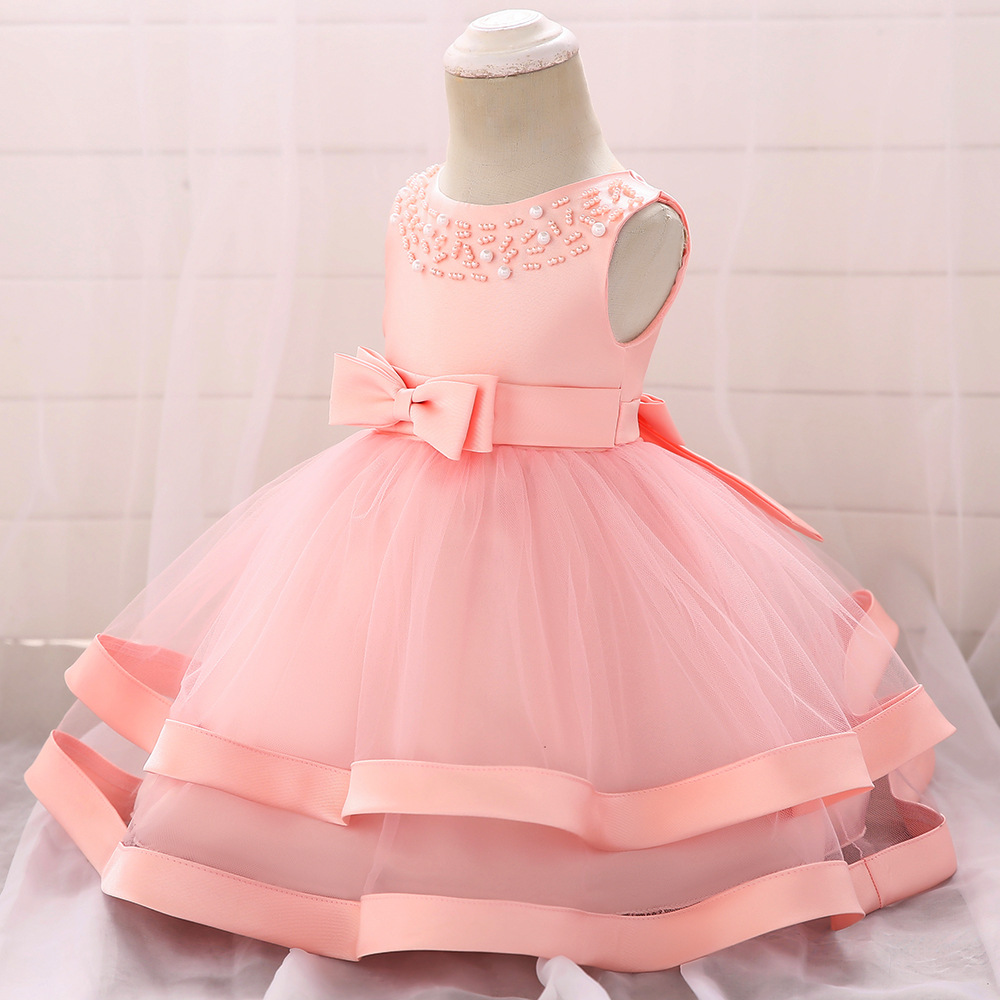 Picture of ins Dress baby baby Girl Dress baby Princess Dress Dress Bow baby Year Old Girl Dress