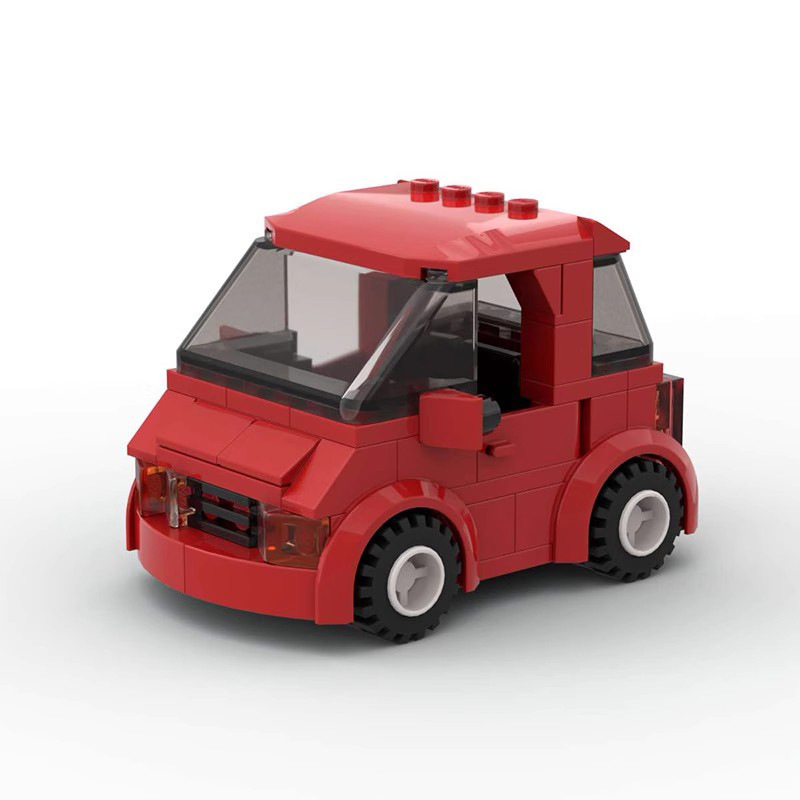 Picture of Red super cute small car MOC compatible with Lego building blocks domestic small particles suit car creative assembling gift