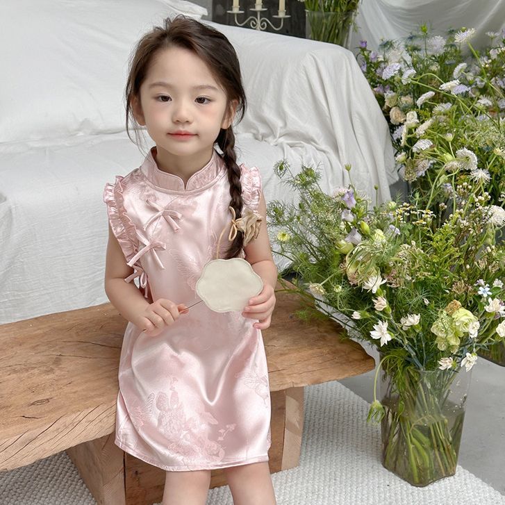 Picture of Girls' Cheongsam dress Summer Clothes Children's Chinese-style Hanfu One-year-old Baby Dress Princess Dress Summer Children's Wear