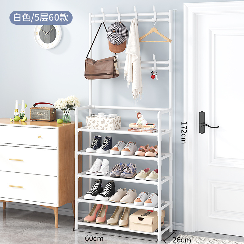 Picture of Coat Rack Bedroom Indoor Dormitory Clothes Rack Household Simple Storage Rack Simple Floor-Standing Multi-Functional Combination Shoe Rack