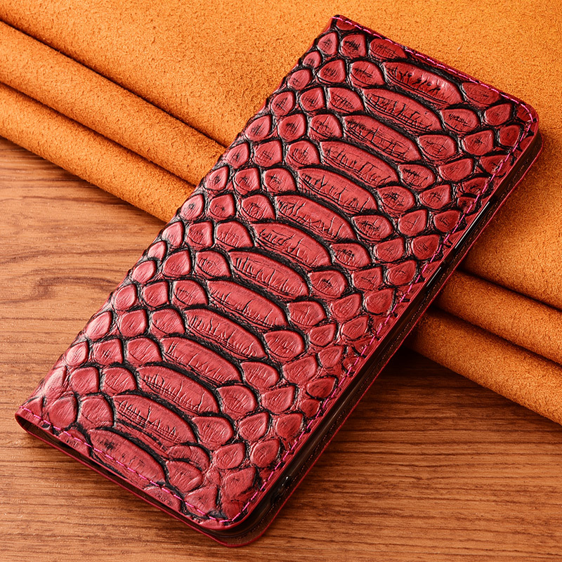 Picture of For Samsung A25 5G Phone Case Samsung A15 Genuine Leather Samsung A05 Flip Cover A05S Drop-resistant Protective Case Python