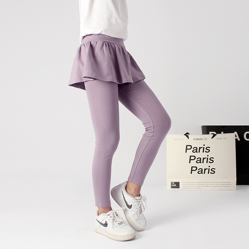 Picture of Children's Pants Autumn Korean Style New Children's Leggings Medium and Large Children Solid Color Leggings Culottes Girls' Pants Wholesale