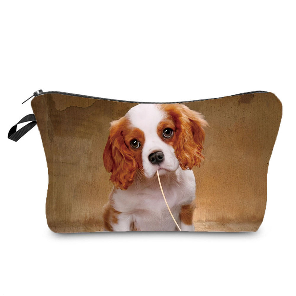 2022 New Factory Direct Wholesale Wash Bag Reusable Storage Bag Cute Dog Printed Cosmetic Bag