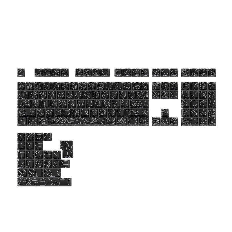 Picture of Original height contour terrain PBT thermal sublimation side engraved transparent keyboard keycap personalized creative diy customized