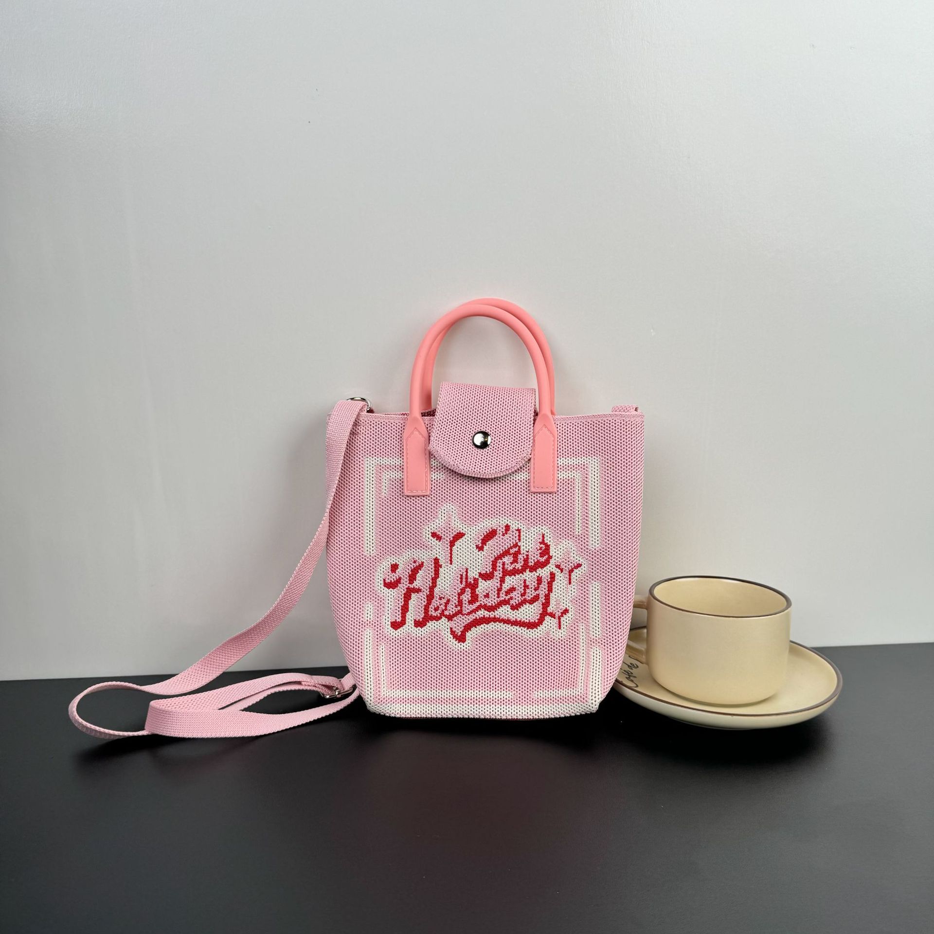 Picture of Advanced Sense Ins Mobile Phone Bag New Cartoon Knitted Bag Niche All-match Crossbody Handbag Korean Coin Purse Bag