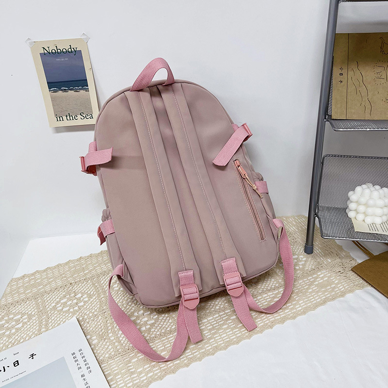 Picture of Fresh and Simple Girl Backpack New Korean Style Fashionable Multi-Pocket Campus Backpack Casual Versatile Student School Bag