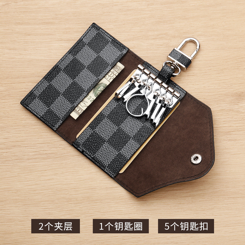Men's and women's key bag plaid lock key door with fashion chattering explosions cross-border Amazon 6105