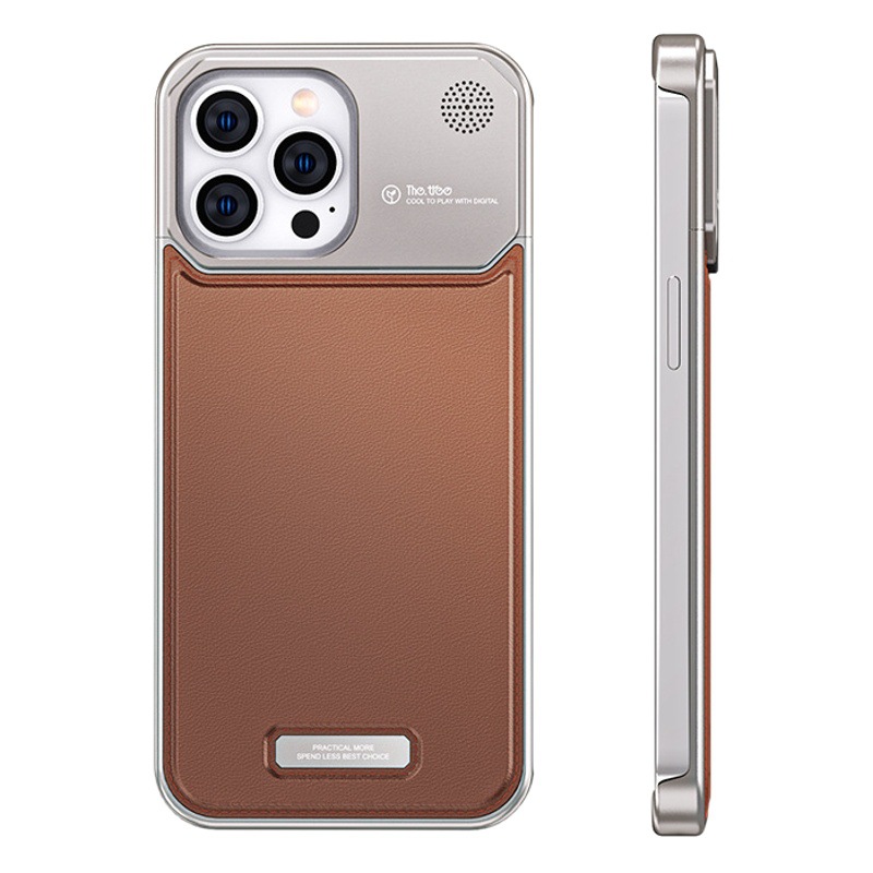 For Apple 16promax Aluminum Alloy Aromatherapy Metal Phone Case iphone15p Leather 14 Drop-resistant Case 13