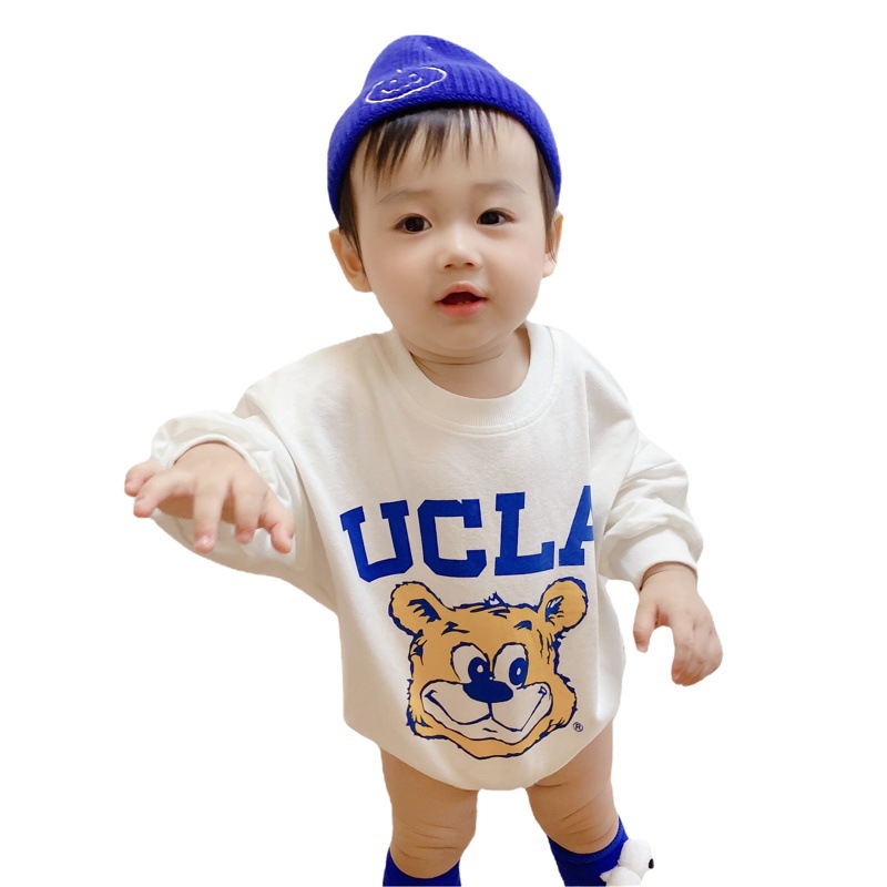 nebeans2020 Autumn Baby Clothing Long Sleeve Triangle Hassel Climbing Suit UCLA Striped Bag Fart Suit