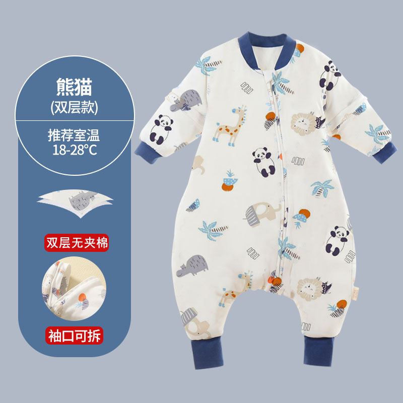 Picture of Spring and Autumn Thin Children's Sleeping Bag Constant Temperature Infant and Toddler Class a Split Leg Sleeping Bag Cartoon Pure Cotton Baby Sleeping Bag with Detachable Sleeves