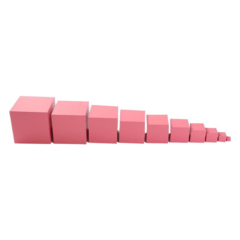 Professional Pink Tower Montessori Sensory Teaching Aid Montessori Kindergarten Educational Science and Education Toys