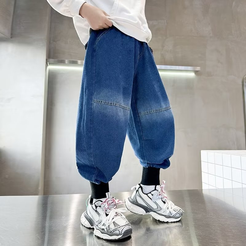 Picture of 2024 children's clothing new children's pants autumn versatile boys' casual pants middle and big children boys' jeans ankle-tied pants