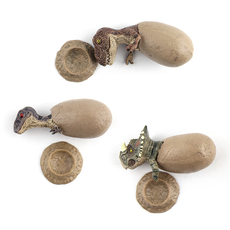 Picture of Foreign Trade Semi-Hatching Tyrannosaurus Triceratops Velociraptor Dinosaur Egg Combination with Base Model Ornament Factory Direct Sale
