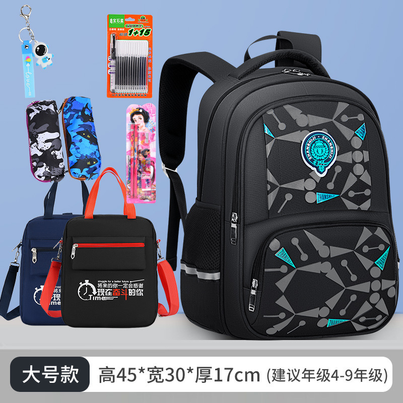 Picture of New Style Schoolbag for Primary School Students Trendy Cool Wear-resistant Waterproof Ridge Protection Lightweight Creative Backpack for Children Grade 1-6