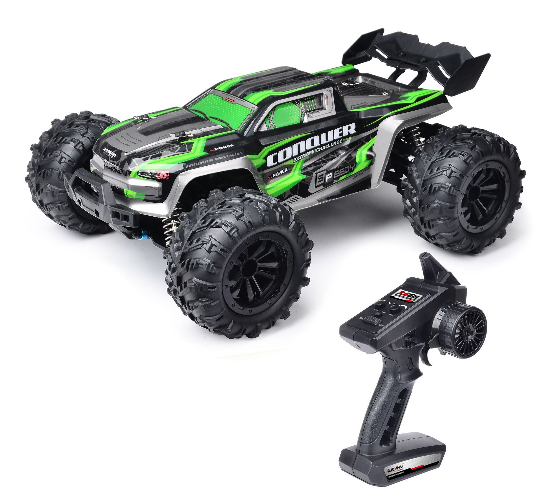 Picture of 2.4g remote control high-speed car short pickup off-road model car 30A electric speed 38km H stepless speed change with lights