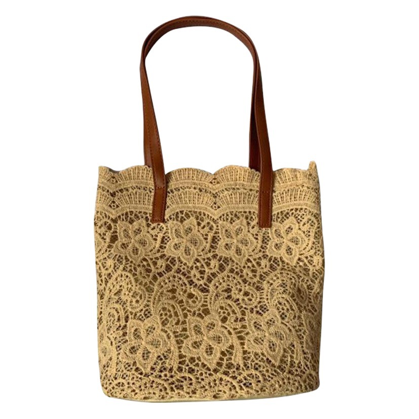 Niche Design 2024 Handbag Korean Style Lace Bag Women's Shoulder Bag Women's Large Capacity Bucket Shopping Bag Trendy