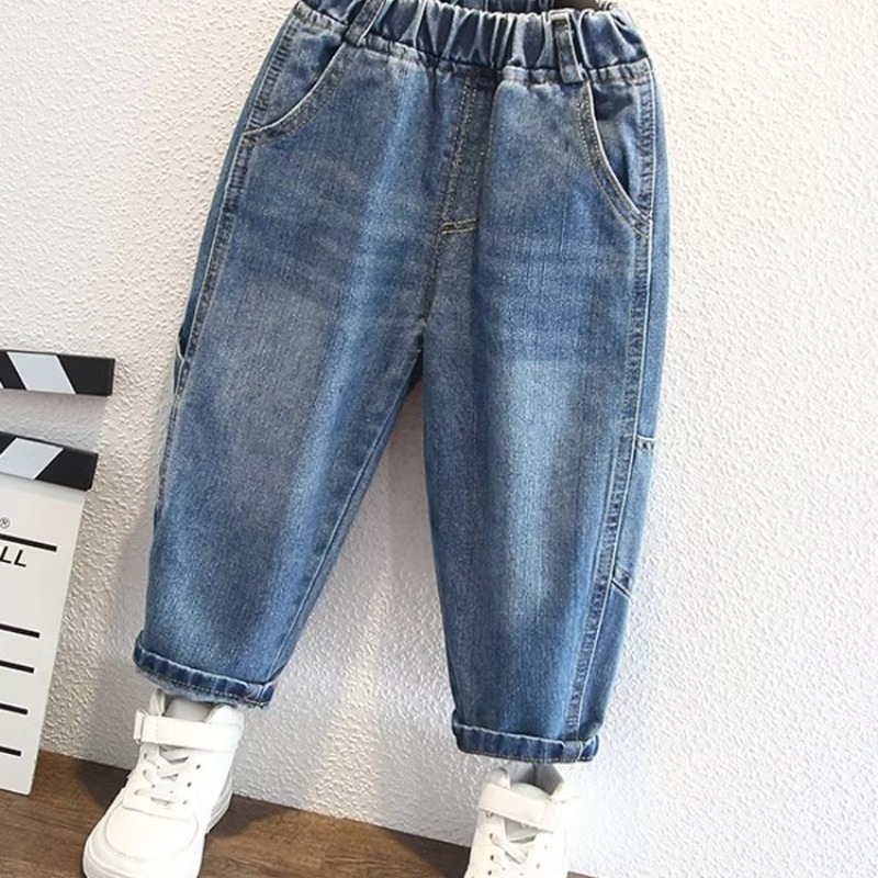 Picture of Boys' Jeans Spring and Autumn 2023 New Middle and Large Children's Trendy Cool Children's Wear Loose Fried Street Children's and Boys Long Pants
