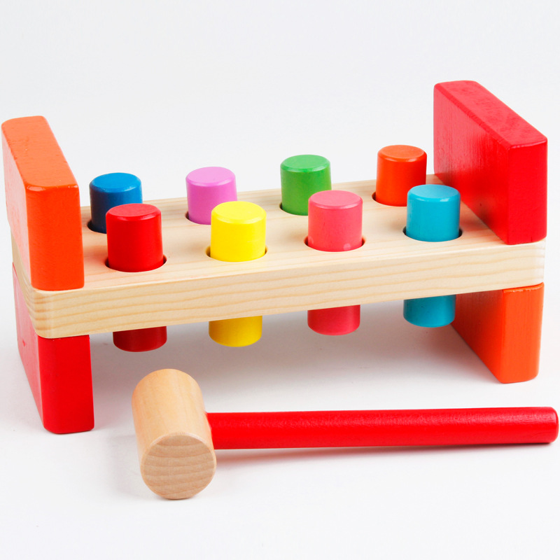 Picture of Wooden educational children's piling table toy infant wisdom fun beating table sound 6-December 1-2 year old treasure